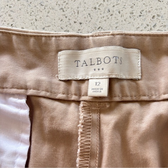 Talbots Size 12 Curvy Capri Stretch Khaki Chinos Cropped Pant Classic Preppy - Picture 13 of 14